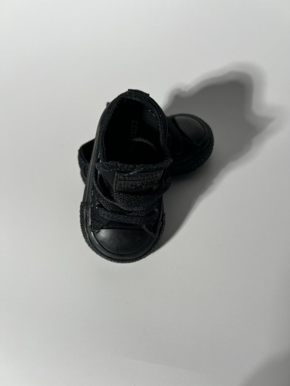 Converse Chuck Taylor All Star Black Canvas Baby Infant Size 2 Low Top - Picture 7 of 12
